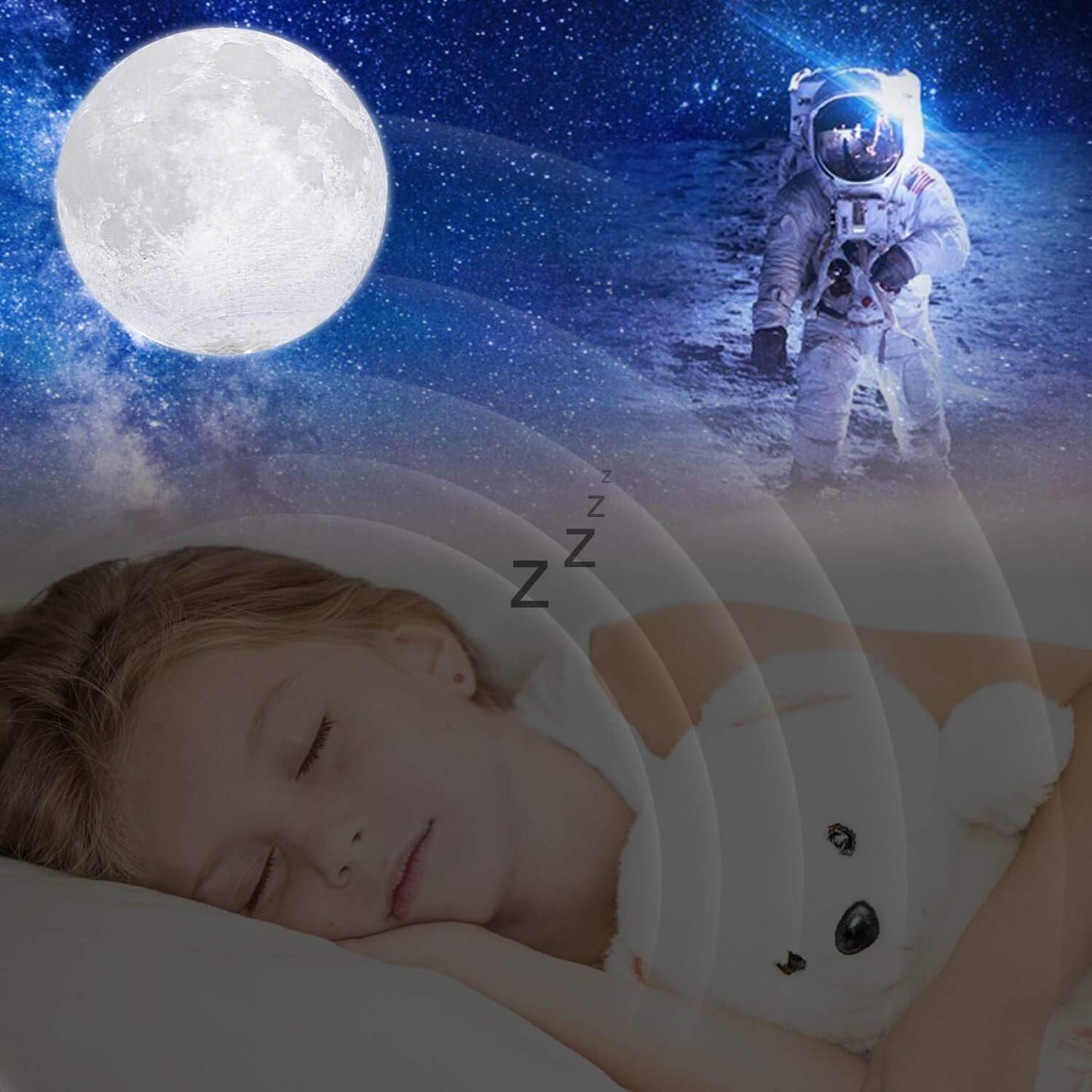 3D Rechargeable & Touch Control Moon Lamp onestopbazaar