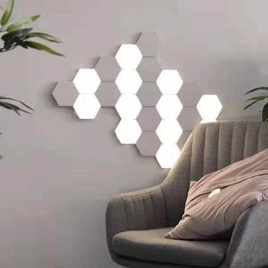 4 pcs Multipurpose Hexagonal Touch Led Wall Lamp with adaptor onestopbazaar