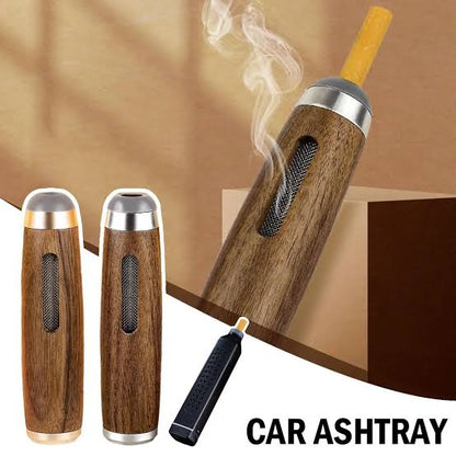 Wooden Portable Ashtray with Holder