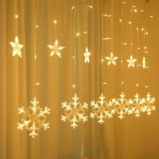 12 Strings Snowflake LED Curtain String Fairy Light onestopbazaar