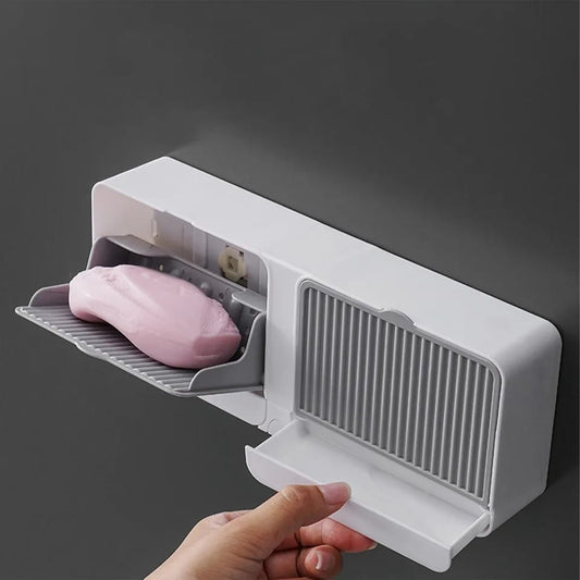 2 In 1 Double Grid Wall Mounted Soap Holder onestopbazaar