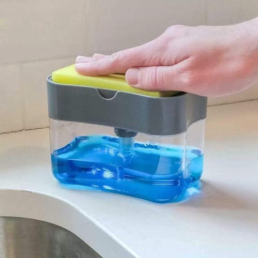 2-in-1 Pump Soap Dispenser And Sponge Caddy For Kitchen onestopbazaar