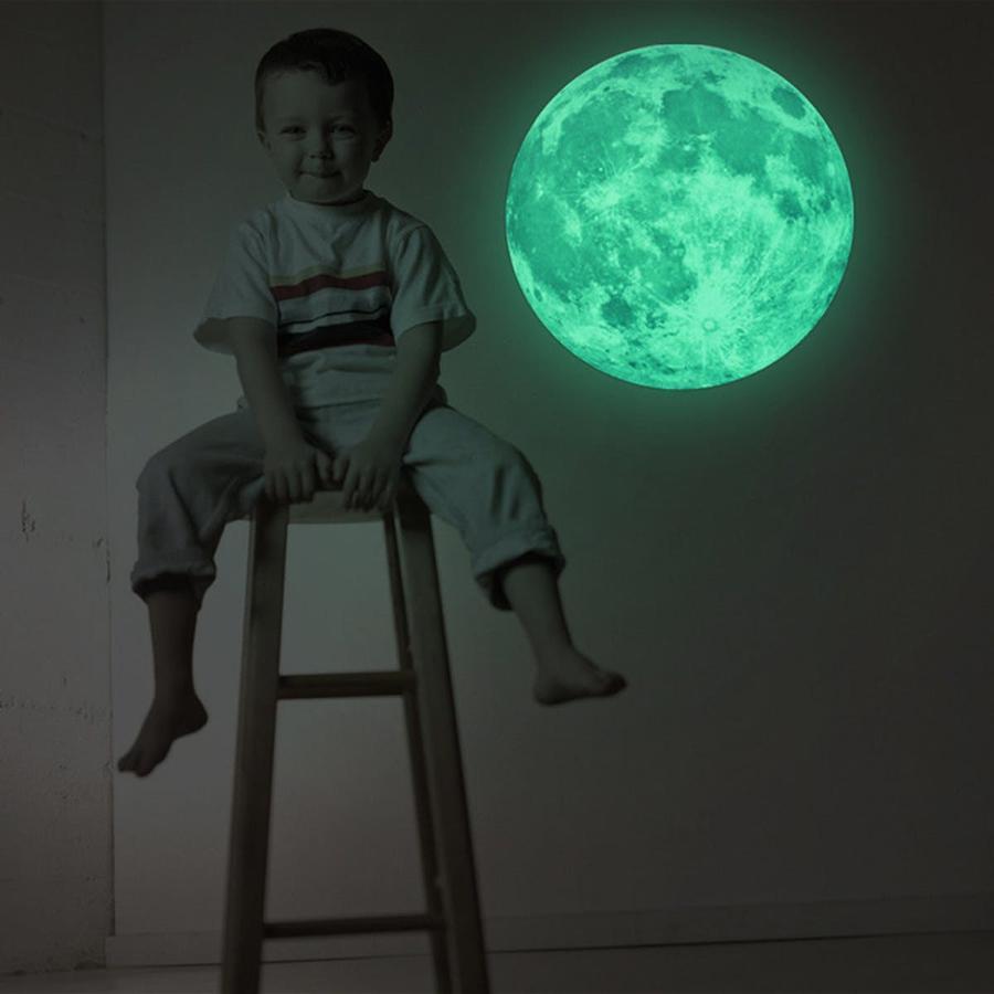 30cm Glow in the Dark Moon Wall Sticker Decorative Removable Night Decal onestopbazaar