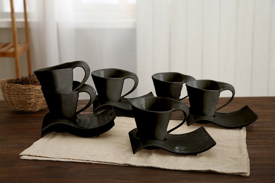 Ceramic Cup Saucer Complete Set onestopbazaar