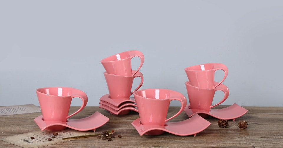 Ceramic Cup Saucer Complete Set onestopbazaar