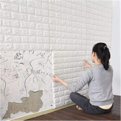 3D Diy Self-adhesive PE Foam Panel Wall Stickers Home Decoration Diy Embossed Brick Decals Bathroom Waterproof Home Decoration onestopbazaar