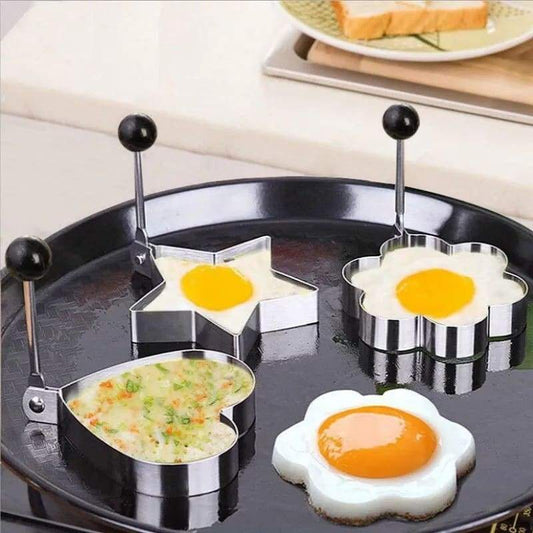 4 Pcs Stainless Steel Fried Egg Mold Pan cake Bread Fruit and Vegetable Shape Decoration Kitchen Accessories Kitchen Gadgets Tools onestopbazaar