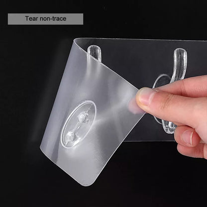 5 Hooks Transparent Wall Mounted Free Punch onestopbazaar