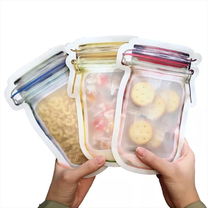 5 Pcs Food Storage Zip Lock Jars onestopbazaar