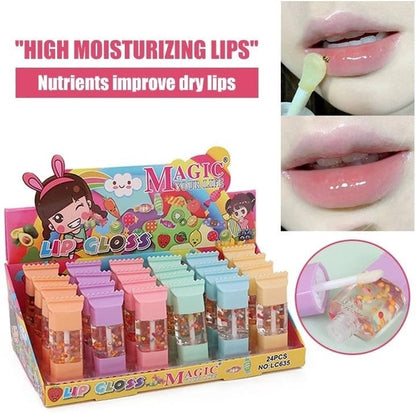 6 Pieces Transparent Candy Shiny Liquid Lip-gloss onestopbazaar