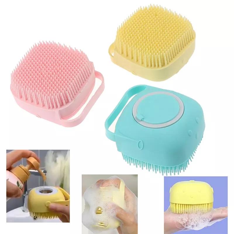 Bath Brush With Hook Soft Silicone Baby Showers Cleaning Mud Dirt Remover Massage Back Scrub Showers Bubble Non-toxic Brushes onestopbazaar