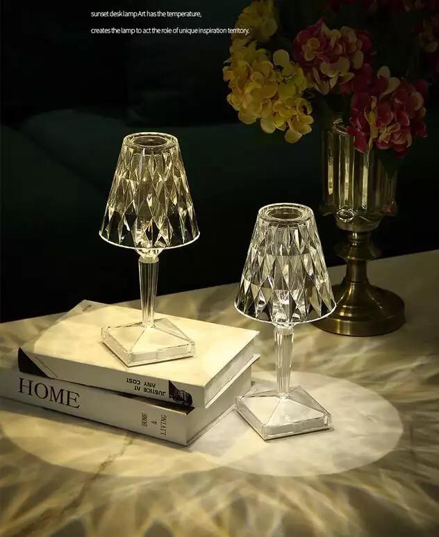 Crystal Diamond Table Lamp Transparent Mini Bedroom Decoration Atmosphere Small Table Lamp Led Night Light onestopbazaar