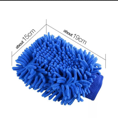 Double-side Microfiber Cleaning Glove Soft Chenille Car Body Washing Mitt Towels Duster Auto Care Gloves Car Accessories onestopbazaar