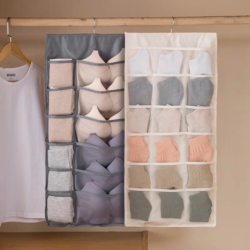 Dual Sided Wall Shelf Wardrobe Storage Bags onestopbazaar