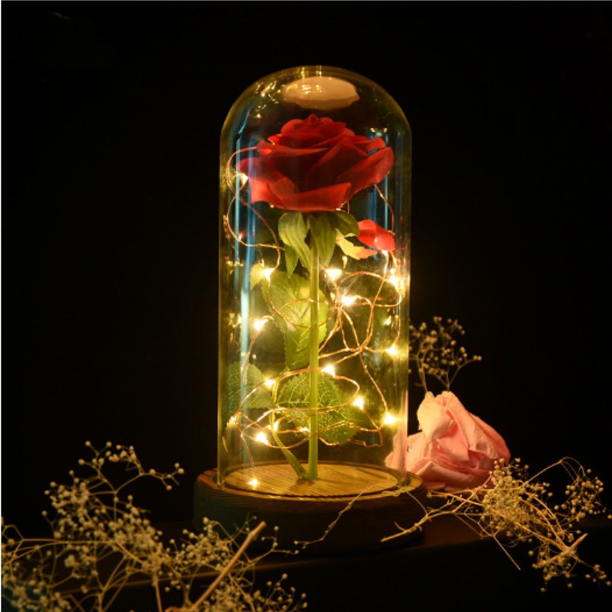 Flower Dome Glass With Micro Led onestopbazaar