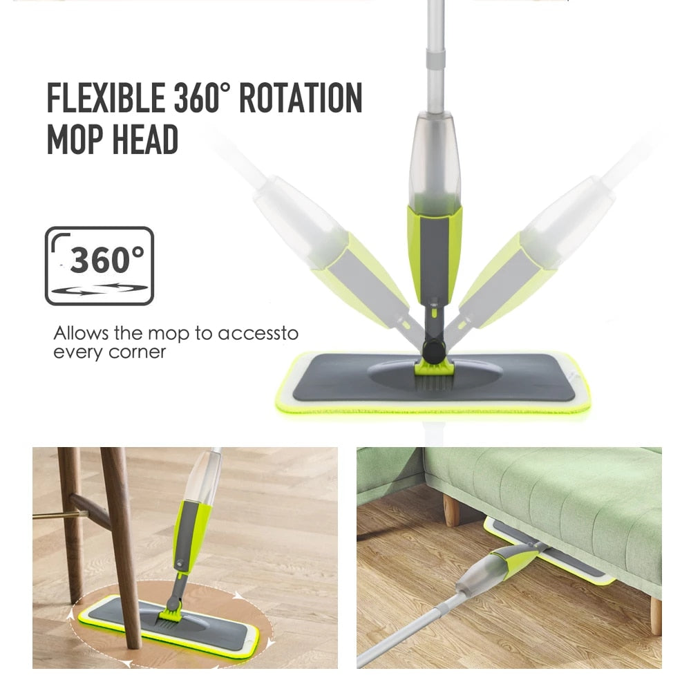Freehand spray mop with microfiber pads 360 degree handle mop for home laminate ceramic floor cleaning onestopbazaar
