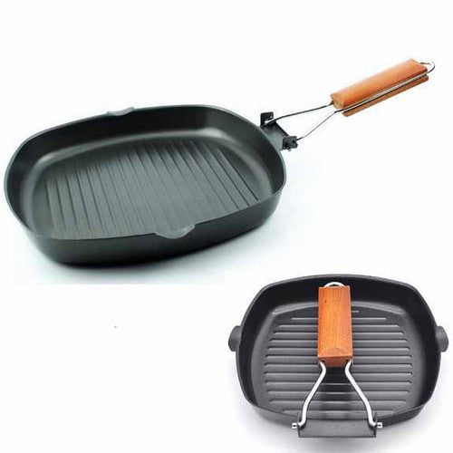 Grill Pan With Folding Handle onestopbazaar