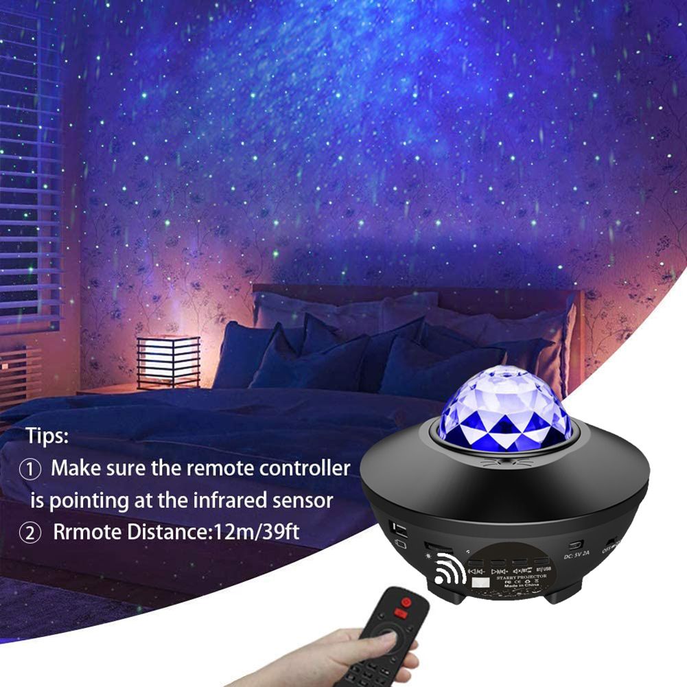 Galaxy Starry Night Ocean Light Projector with Music Speaker onestopbazaar