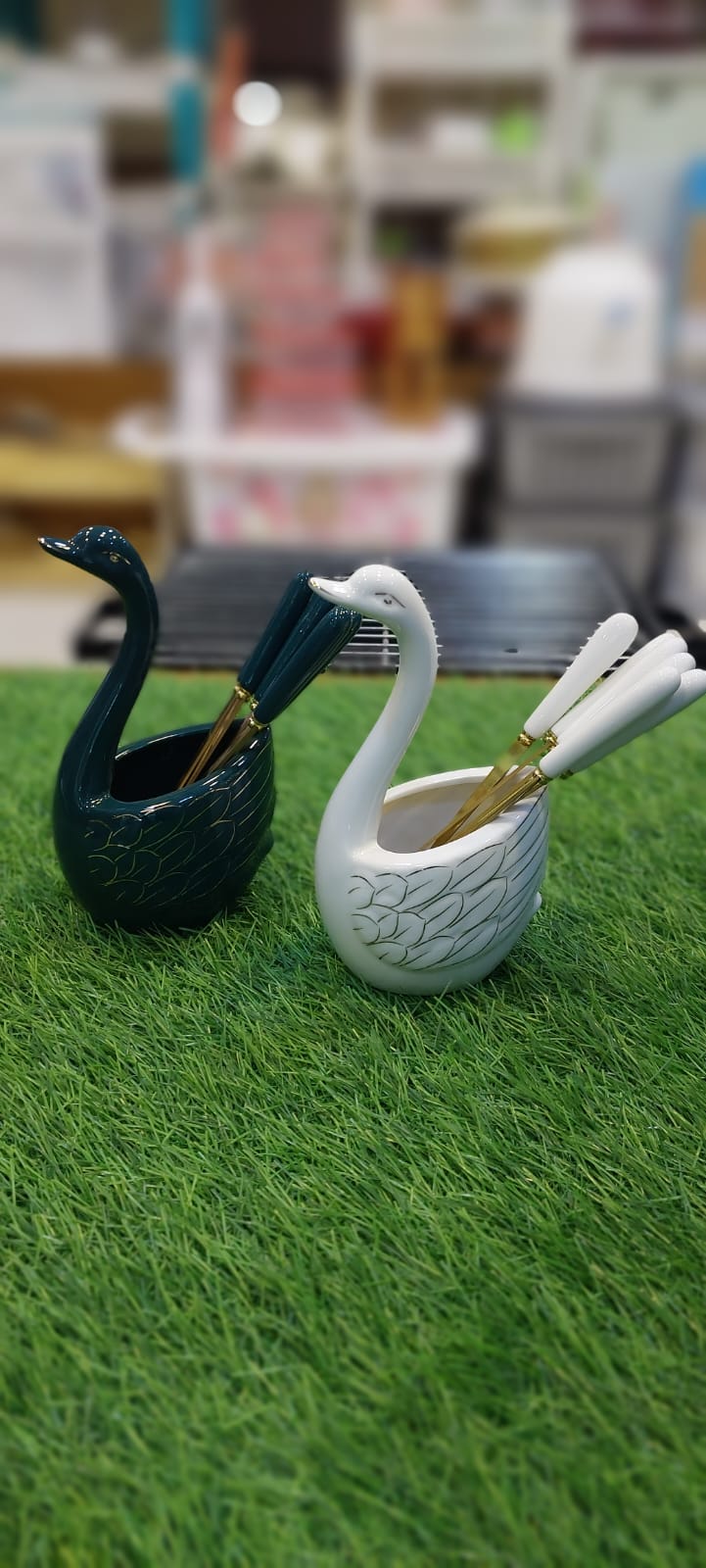Ceramic Swan Spoon Set onestopbazaar
