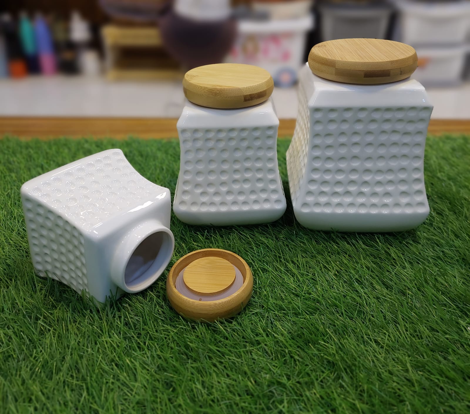 Set of 3 Ceramic Airtight Jars onestopbazaar
