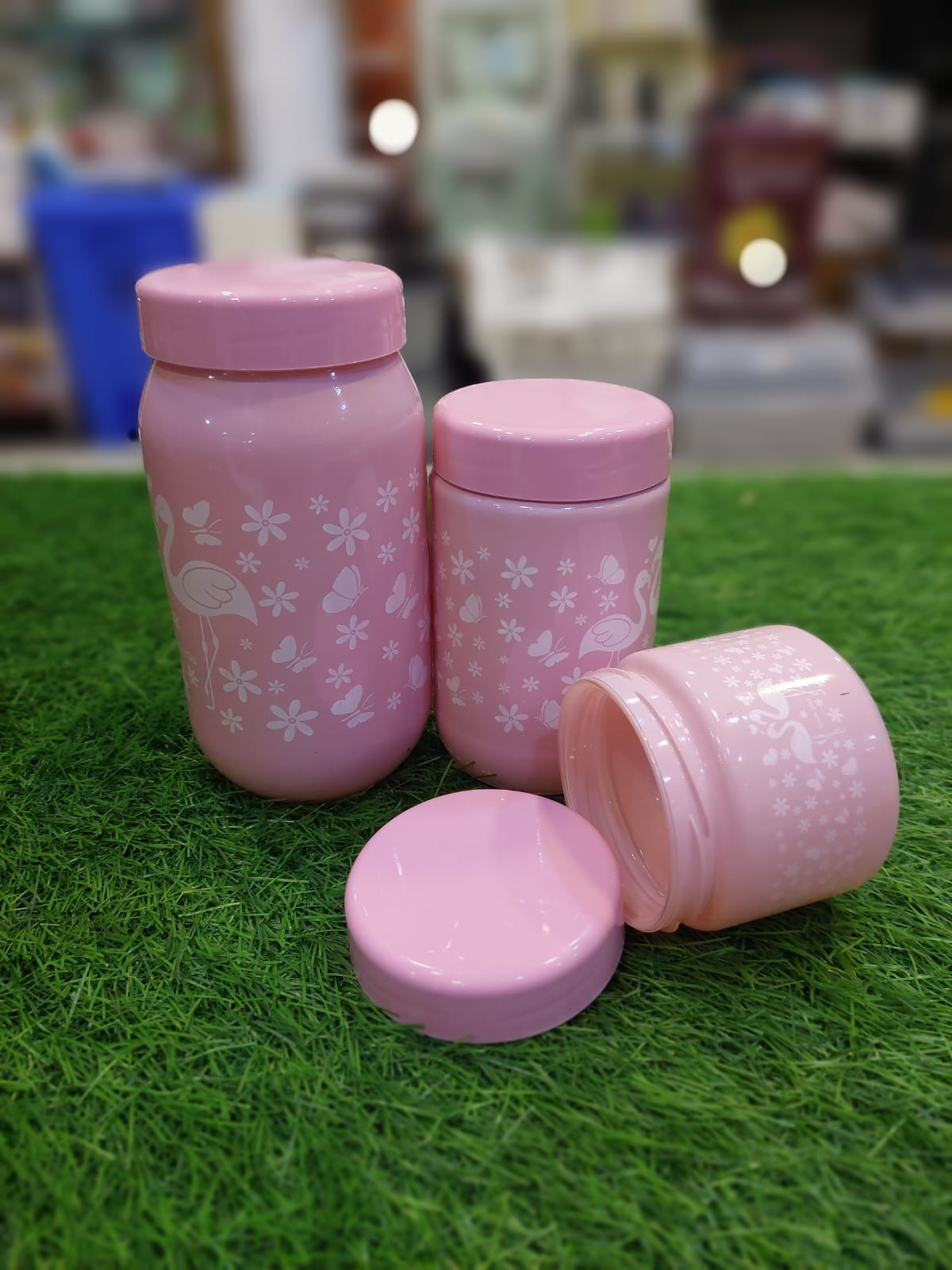 3Pcs Turkish Pink Jar Set onestopbazaar