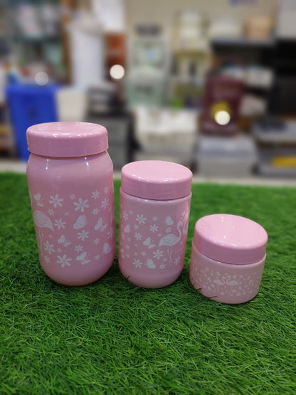 3Pcs Turkish Pink Jar Set onestopbazaar