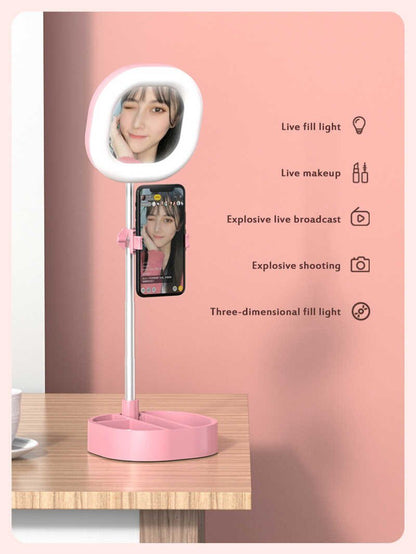 LED Light Tricolor Fill Light For Selfie Makeup Photography Video Live Stream Lamp Stand Mobile Phone Stand onestopbazaar