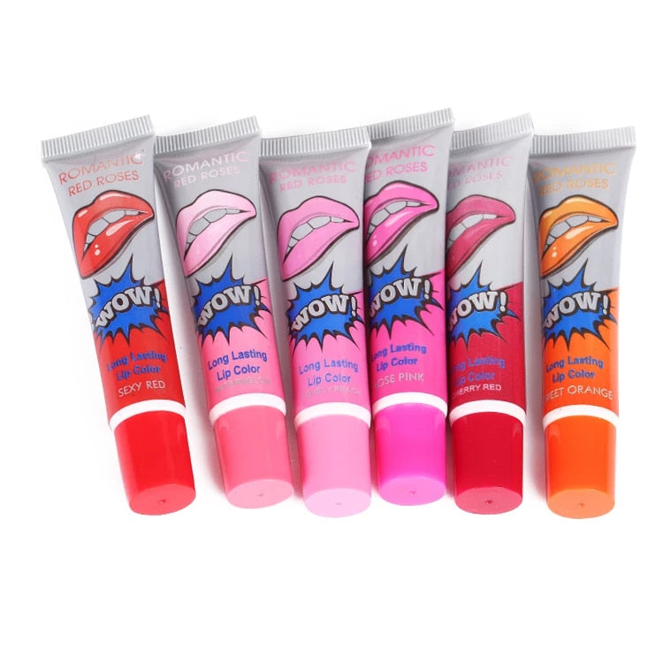 Romantic Bear 6 Colors Set Peel Off Lipstick Magic Matte Lip Gloss Beauty Wow Lip Stick onestopbazaar