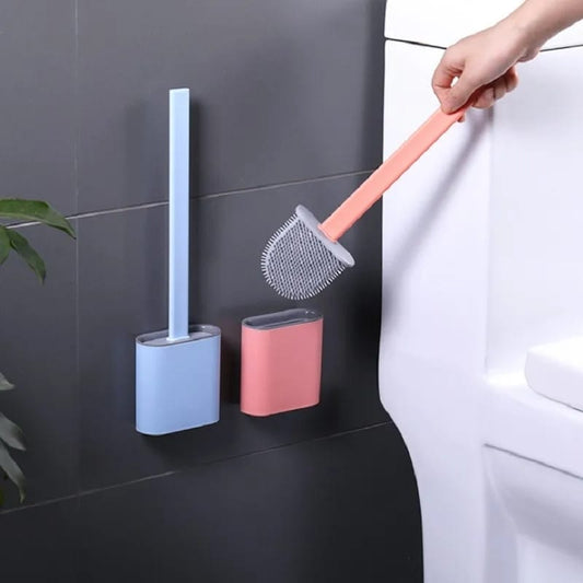 Toilet Brush Water Leak Proof With Base Silicone onestopbazaar