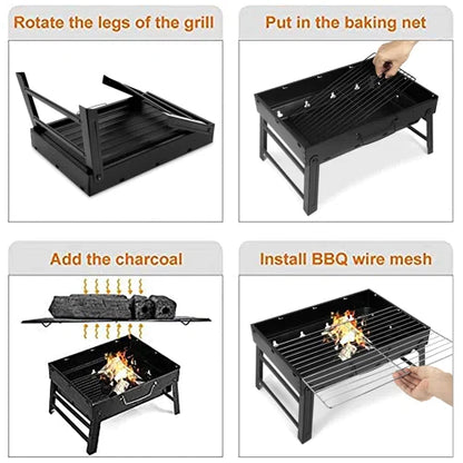 Portable Folding BBQ Charcoal Grill [Free Shipping] onestopbazaar